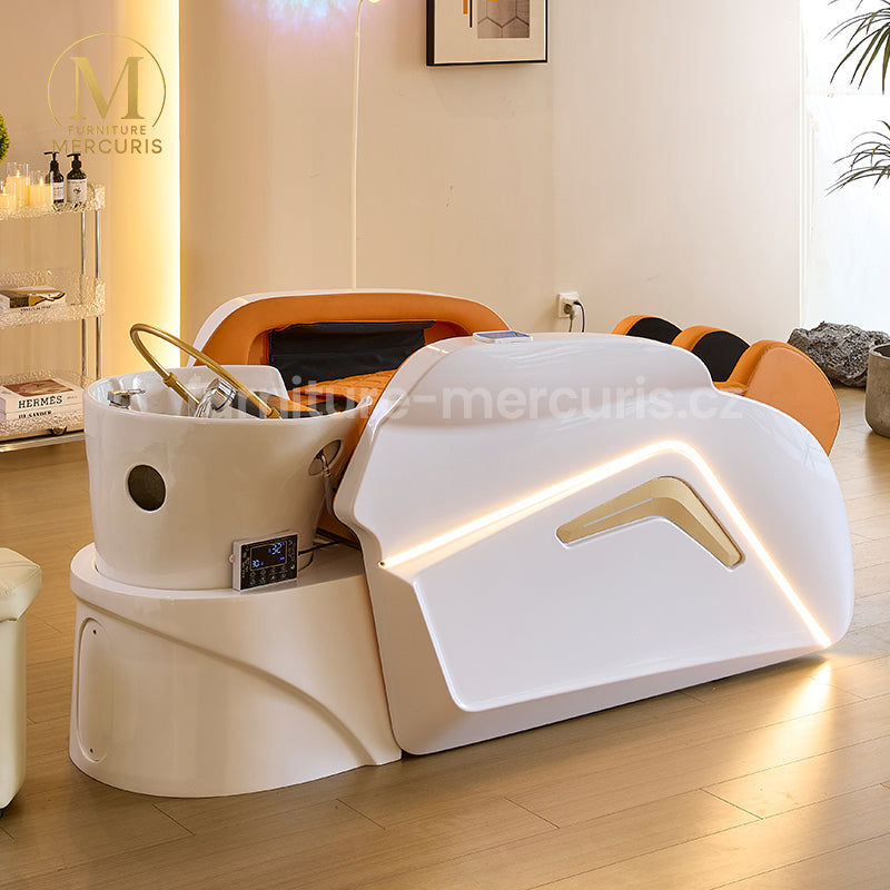 Hydro masážní Head Spa lehátko Saphira s cirkulací vody, vibrační masáží a LED osvětlením