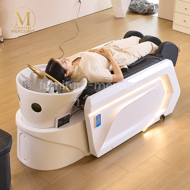 Hydro masážní Head Spa lehátko KLAUS s cirkulací vody, vibrační masáží a LED osvětlením