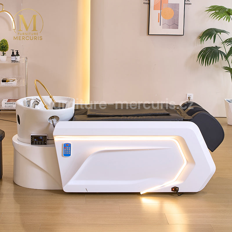 Hydro masážní Head Spa lehátko KLAUS s cirkulací vody, vibrační masáží a LED osvětlením