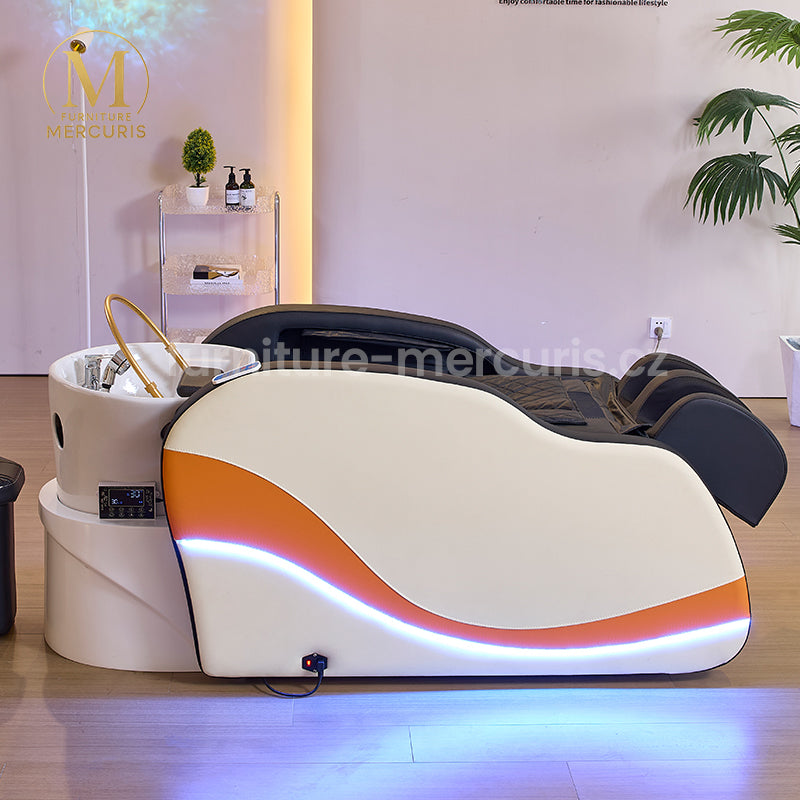 Profesionální Head Spa lehátko Lunava - masáže, aromaterapii i parní péči.