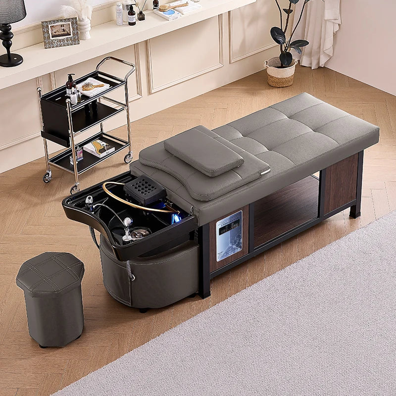 Head Spa Lounger Prima Black with Aromatherapy and Storage