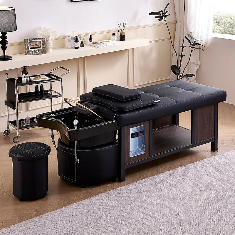 Head Spa Lounger Prima Black with Aromatherapy and Storage