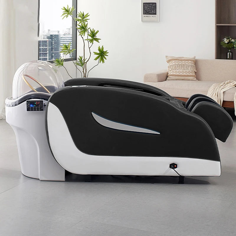 Head Spa Lounger Jupiter Black 2.0 – Premium Electric Lounger with Massage and Fumigation