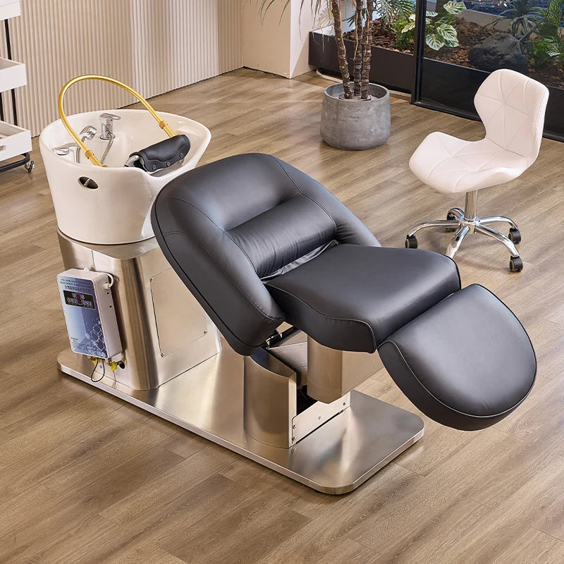 Modern Barber Chair with Washing Unit and Electric Control