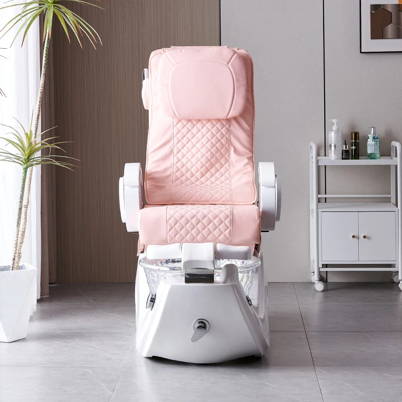 Luxury Pedicure Chair with Glass Tub and Massage Function