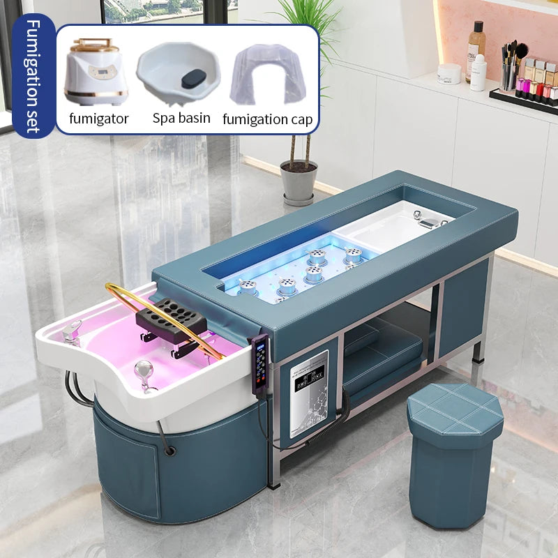Luxury Head Spa couch Duo Mysterious Black - Head Spa Shampoo Bed