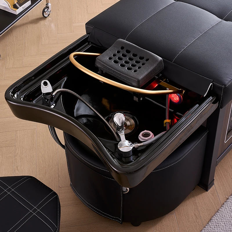 Head Spa Lounger Prima Black with Aromatherapy and Storage