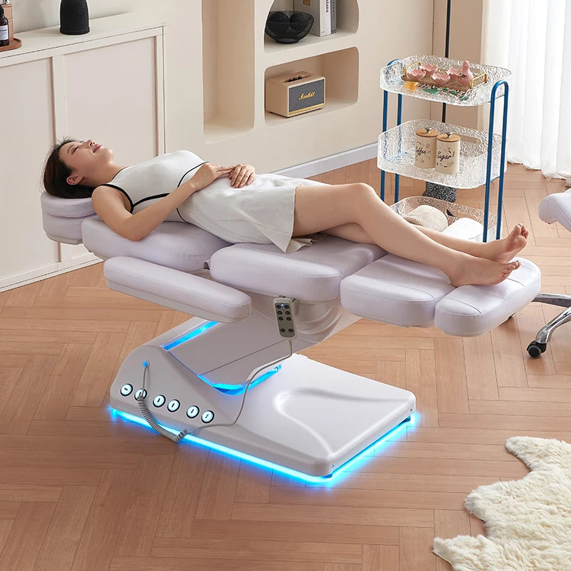 Luxury Electric Beauty Bed with LED Backlight – Adjustable Spa Bed