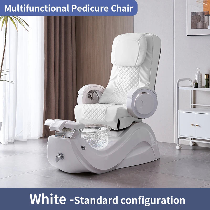 Luxury Pedicure Chair with Glass Tub and Massage Function