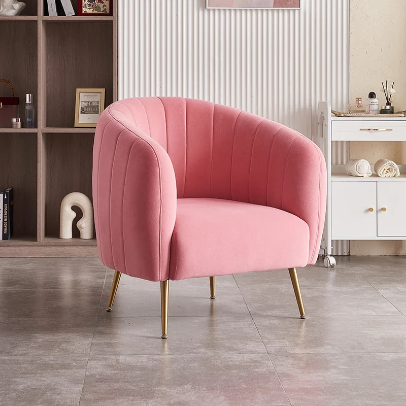 Luxury Pedicure Set with Bathtub and Designer Chair – Pink Velvet & Gold Legs