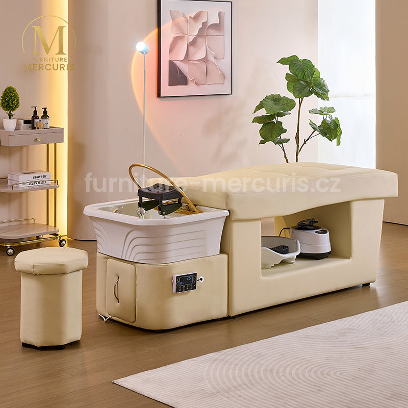Masážní Head Spa lehátko Serena představuje profesionální řešení pro moderní kosmetické salony, kadeřnictví a wellness centra,
