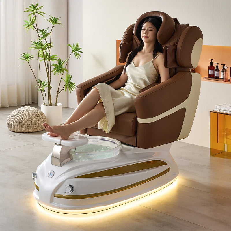 Luxury massage pedicure chair with LED backlight - Pedicure Spa Foot Beautician Chair Profesional