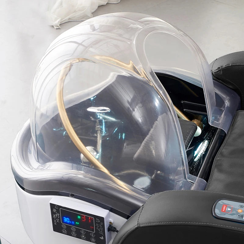 Head Spa Lounger Jupiter Black 2.0 – Premium Electric Lounger with Massage and Fumigation