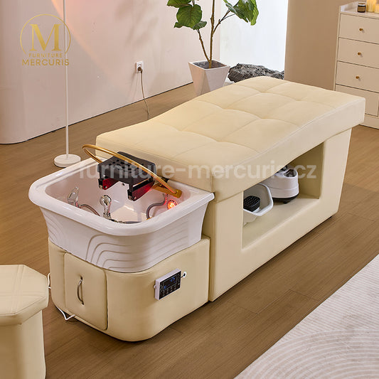 Masážní Head Spa lehátko Serena představuje profesionální řešení pro moderní kosmetické salony, kadeřnictví a wellness centra,